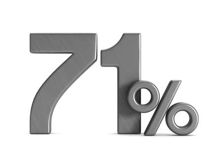 seventy one percent on white background. Isolated 3D illustration
の写真素材