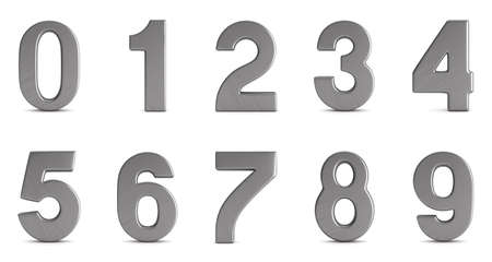 Numbers on white background. Isolated 3D illustrationの写真素材