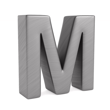 Character M on white background. Isolated 3D illustrationの写真素材