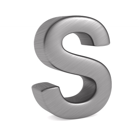 Character S on white background. Isolated 3D illustrationの写真素材