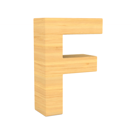 Character F on white background. Isolated 3D illustrationの写真素材