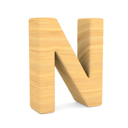 Character N on white background. Isolated 3D illustrationの写真素材