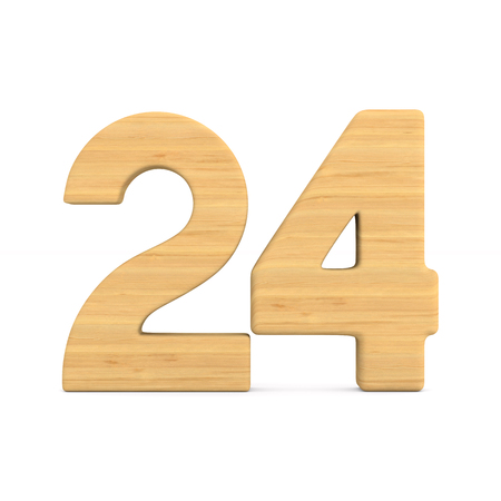 Number twenty four on white background. Isolated 3D illustrationの写真素材