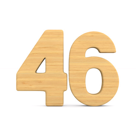 Number fourty six on white background. Isolated 3D illustration