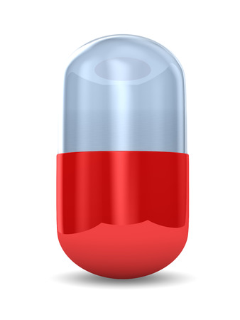 capsule on white background. Isolated 3D illustrationの写真素材