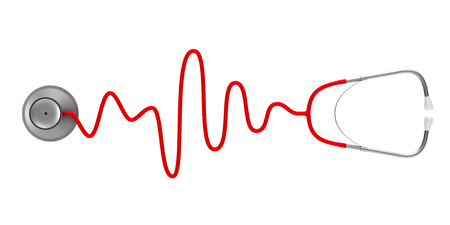 stethoscope on white background. Isolated 3D illustrationの写真素材
