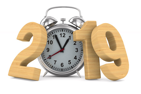 2019 new year. Isolated 3D illustration