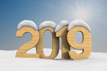 2019 new year. 3D illustration