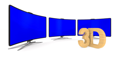 TV on white background. Isolated 3D illustration.の写真素材