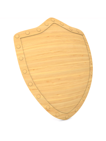 shield on white background. Isolated 3D illustration.の写真素材