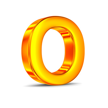 Character O on white background. Isolated 3D illustrationの写真素材