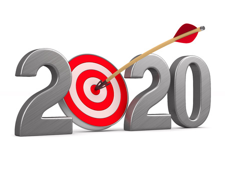 2020 new year. Isolated 3D illustration