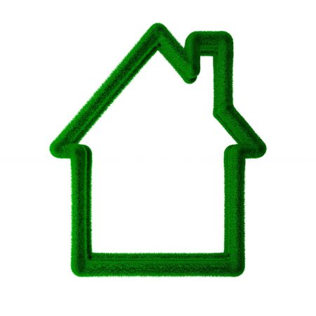 eco house on white background. Isolated 3D illustrationの写真素材
