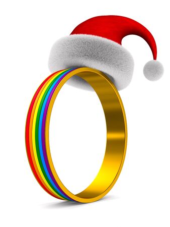 lgbt ring on white background. Isolated 3D illustrationの写真素材