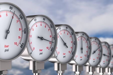 manometer on sky background. 3d illustration
