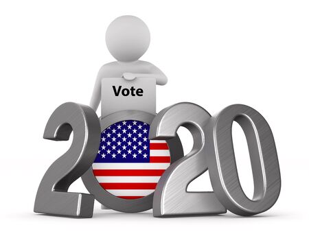 American elections of 2020 on white background. Isolated 3D illustration