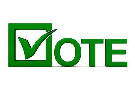 Vote on white background. Isolated 3D illustrationの写真素材