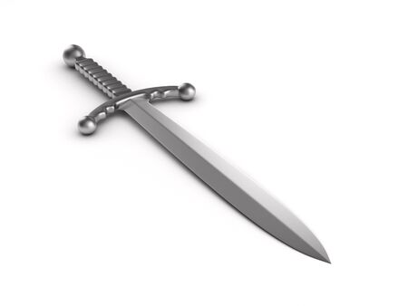 sword on white background. Isolated 3D illustrationの写真素材