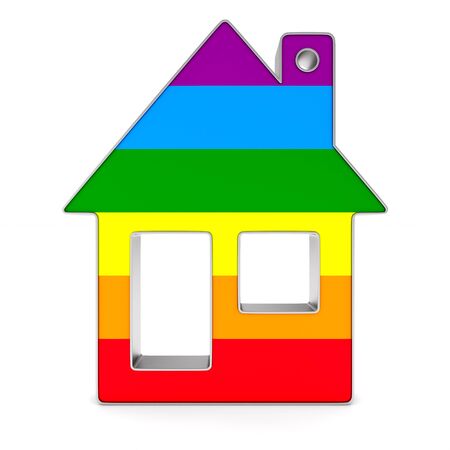 lgbt house on white background. Isolated 3D illustrationの写真素材