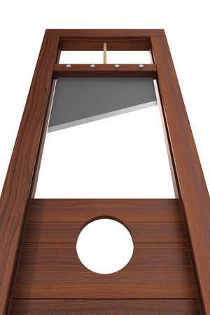 guillotine on white background. Isolated 3d illustrationの写真素材