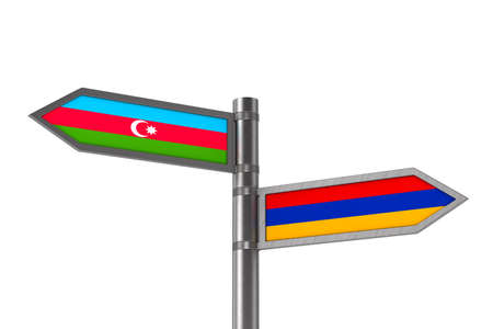 Relationship between Azerbaijan and Armenia on white background. Isolated 3D illustrationの写真素材