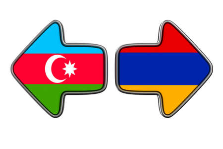 Relationship between Azerbaijan and Armenia on white background. Isolated 3D illustrationの写真素材