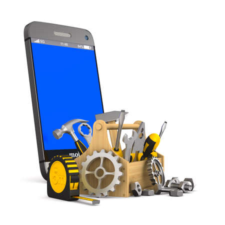 phone service on white background. Isolated 3D illustration
