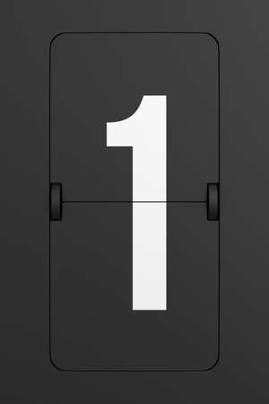 Flip black scoreboard number. 3D illustrationの写真素材