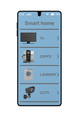 Smart home on white background. Isolated 3D illustrationの写真素材