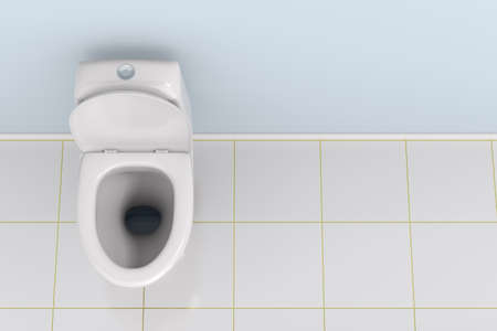 Toilet bowl into washroom. 3D illustrationの写真素材