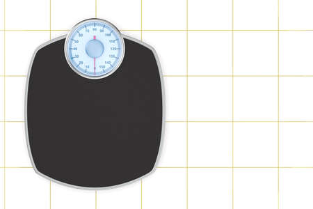 weight scale floor on tile background. Isolated 3D illustration