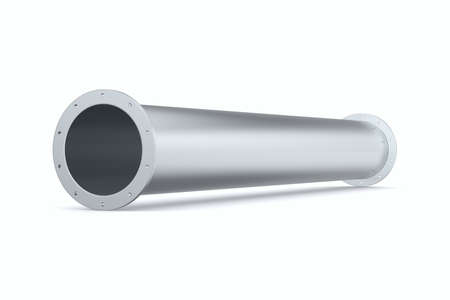 pipe on white background. Isolated 3D illustrationの写真素材