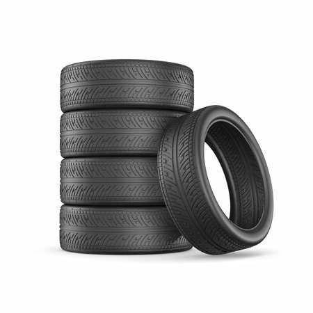 tire on white background. Isolated 3D illustrationの写真素材