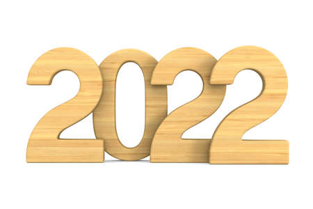 2022 new year on white background. Isolated 3D illustration
