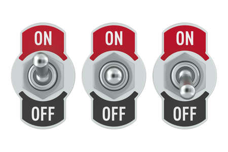 toggle switch on white background. Isolated 3D illustration