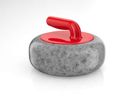curling stone on white background. Isolated 3D illustration