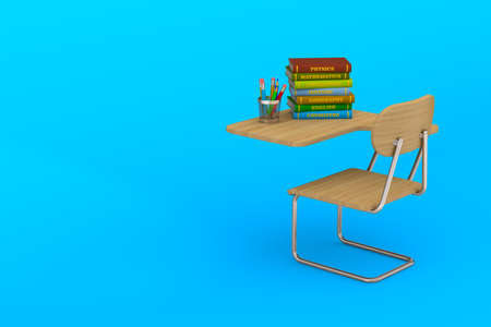 class on blue background. Isolated 3D illustrationの写真素材