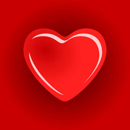 Heart on red background. vector illustrationのイラスト素材