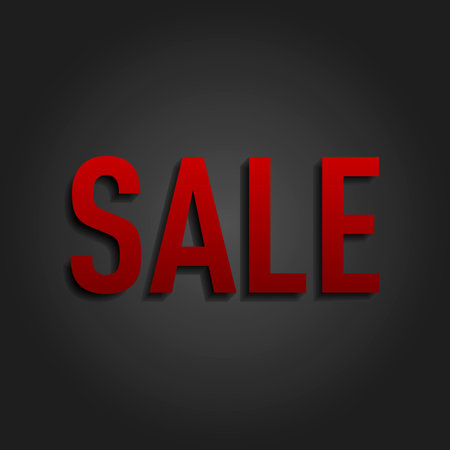Red sale on black background. vector illustrationのイラスト素材