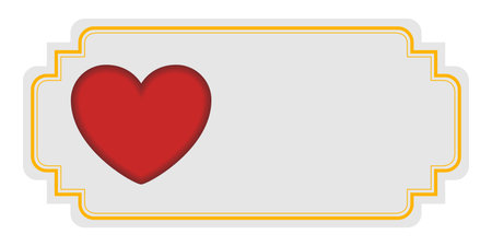 Banner with red heart on white background. vector illustrationのイラスト素材