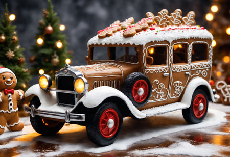 Cute gingerbread Christmas cookie. Generative AIの素材