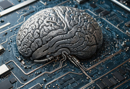 Human brain in semiconductor. Generative AIの素材