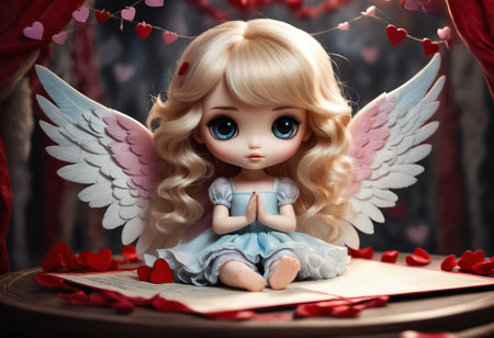 Small cute baby angel. Generative AIの素材