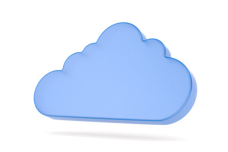Cloud on white background. Isolated 3D illustrationの写真素材