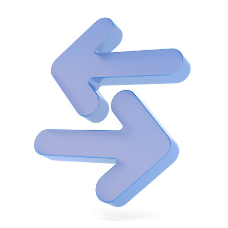 two arrows on white background. Isolated 3D illustration