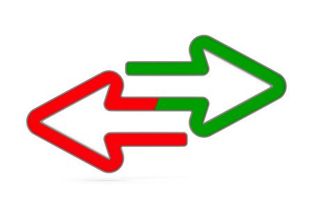 arrow on white background. Isolated 3D illustrationの写真素材