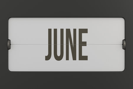 Flip black monthly calendar. 3D renderの写真素材