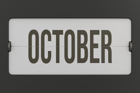 Flip black monthly calendar. 3D renderの写真素材