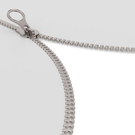 Zipper on white background. Isolated 3D illustration