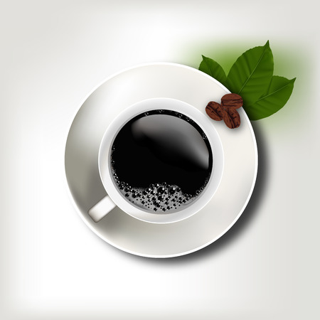 Coffee cup and Beansのイラスト素材